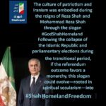 The culture of patriotism and Iranism was embodied during the reigns of Reza Shah and Mohammad Reza Shah through the slogan #God_Shah_Homeland