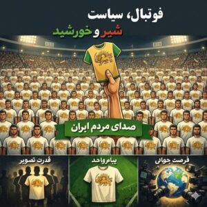 فوتبال، سیاست و نماد شیر و خورشید. جام جهانی فقط یک رویداد ورزشی نیست؛ بلکه صحنهای جهانی برای رقابت روایتهاست. نوشته راگو کندری